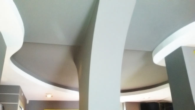 controsoffitto e colonne ad arco cartongesso tondo